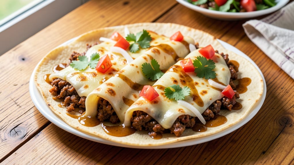 Baked Ground Beef Tacos Recipe: Crispy Tortilla Crowns Over Melty Cheese Rivers