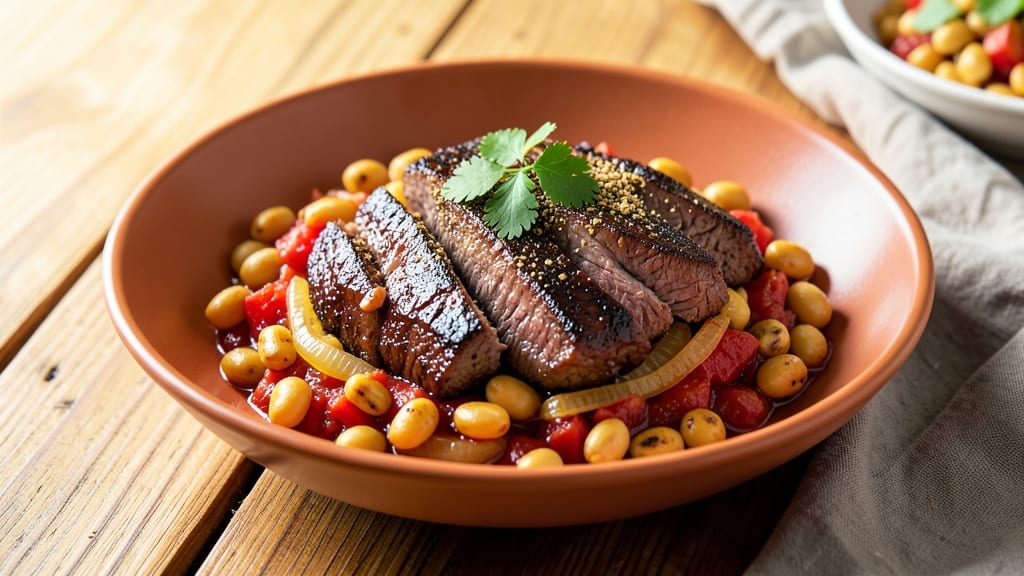 Beef and Garbanzo Bean Recipe: Spiced Tomato-Braised Stew With Crunchy Chickpeas