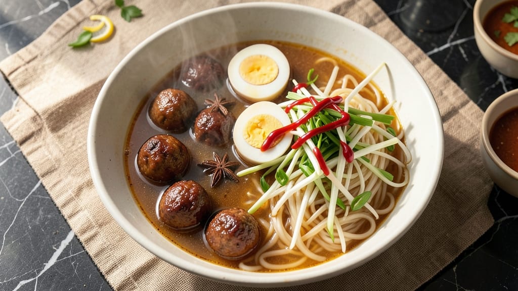 Beef Ball Pho Recipe: Charred Beef Balls in Fragrant Ginger-Lime Broth