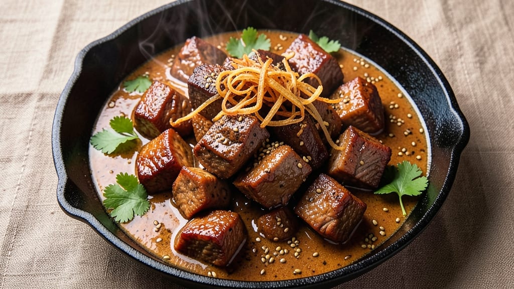 Beef Balti Recipe: Spiced Tomato Base with Tender Beef and Crispy Onions