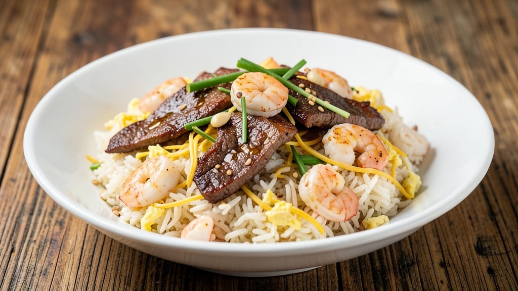 Beef and Shrimp Fried Rice Recipe: Wok-Tossed Protein Powerhouse