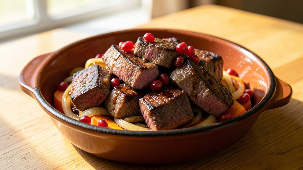 Beef and Pomegranate Recipe: Sweet-Tart Stew With Juicy Meat and Bursting Seeds