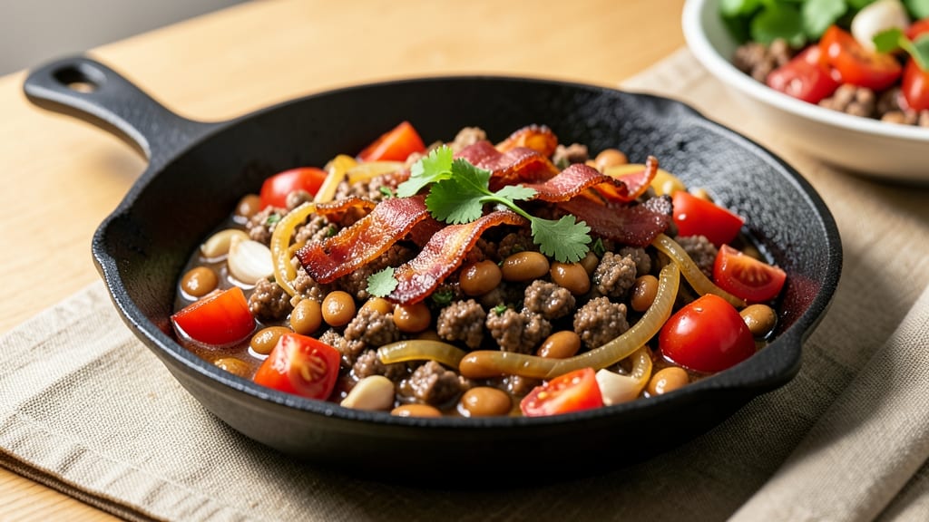 Beans, Bacon, and Ground Beef Recipe: Smoky-Spiced One-Pan Heartiness