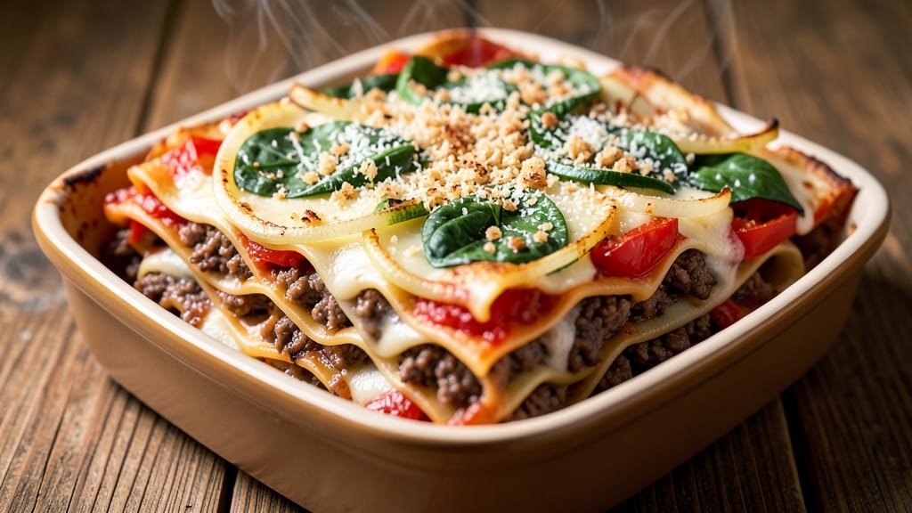 Beef And Vegetable Lasagne Recipe: Layered Heartiness With Crispy Topping