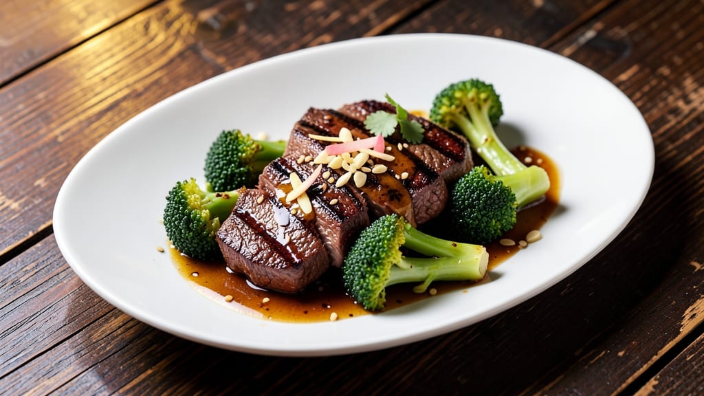 Beef and Skirt Steak Broccoli Recipe: Charred Steak and Crunchy Broccoli in Soy-Ginger Glaze