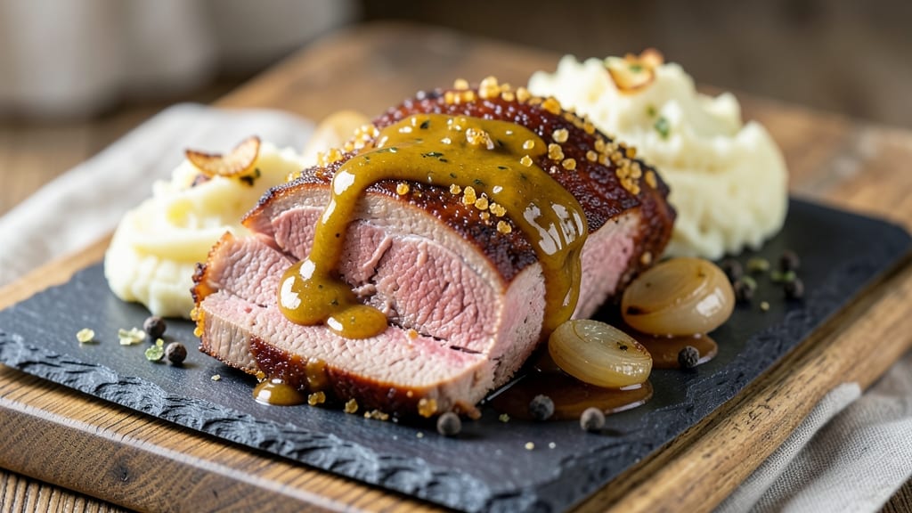 Baked Corned Beef With Mustard Recipe: Glazed Crispy Edges and Juicy Centers