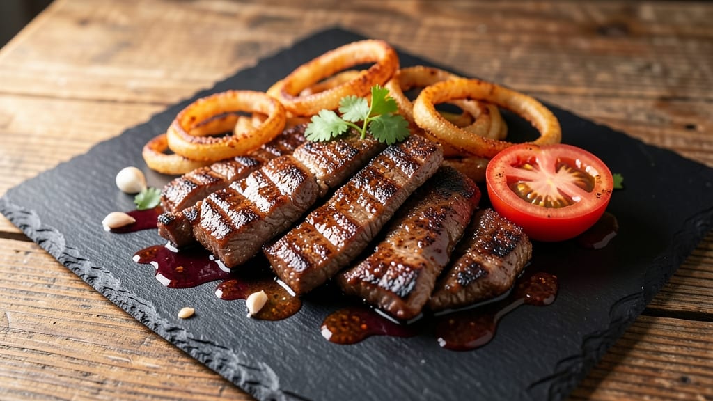 BBQ Beef Strips Recipe: Smoky Charred Crunch Over Melted Cheese Rivers