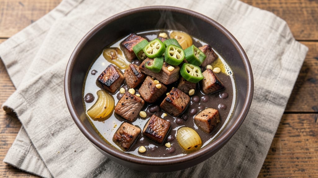 Beef and Black Bean Soup Recipe: Deep-Simmered Spice and Okra-Thickened Richness