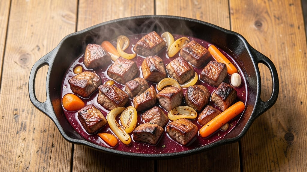 Beef and Red Wine Casserole Recipe: Deep, Rich Flavor With Tender Beef Bites