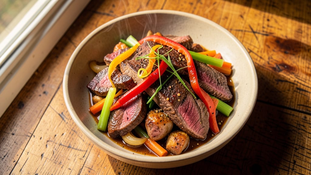 Beef and Pork Chop Suey Recipe: Wok-Seared Richness With Charred Tortilla Crunch