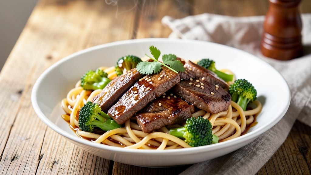 Beef and Broccoli Udon Stir Fry Recipe: Wok-Seared Meat and Silky Noodles in 25 Minutes