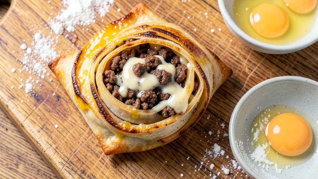 Beef and Cheese Egg Roll Recipe: Crispy Tortilla Crust With Gooey Melts Inside