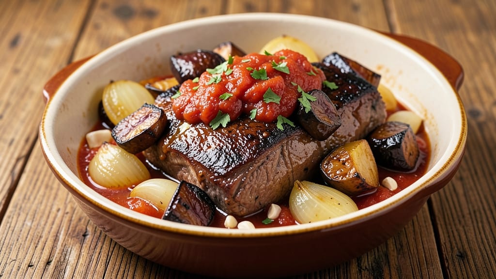Beef Aubergine Recipe: Smoky Eggplant and Tender Beef in Rich Tomato Broth