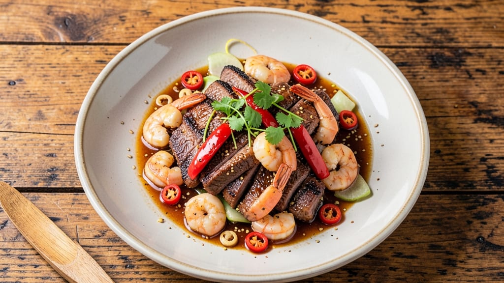 Beef and Prawn Stir Fry Recipe: Wok-Heated Spice and Garlic Harmony