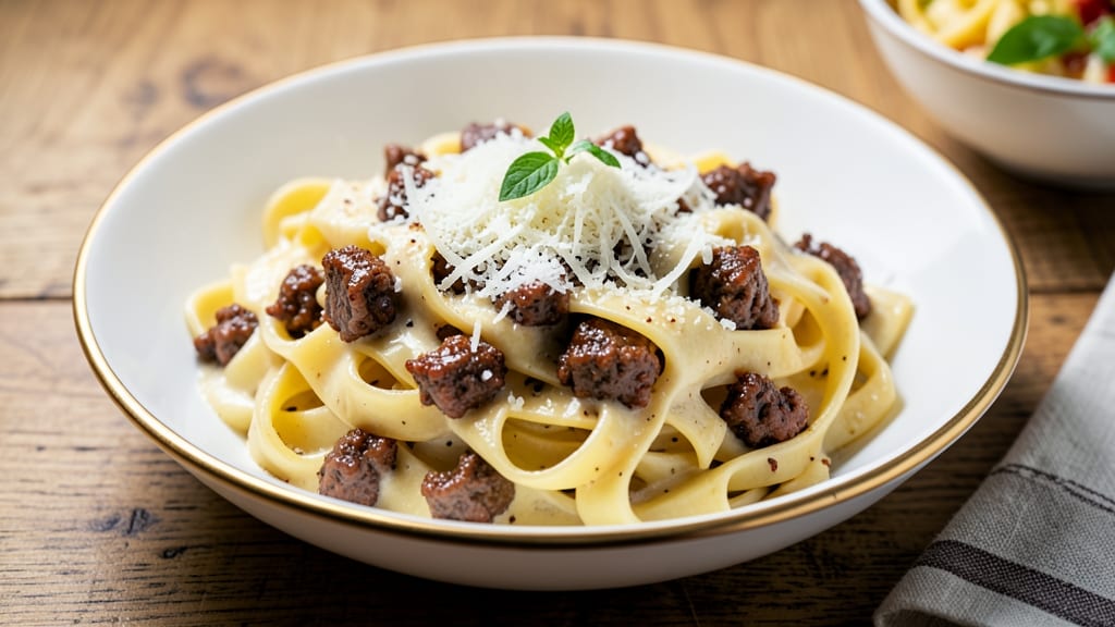 Alfredo Sauce Ground Beef Pasta Recipe: Creamy Tomato Twist With Hearty Meat