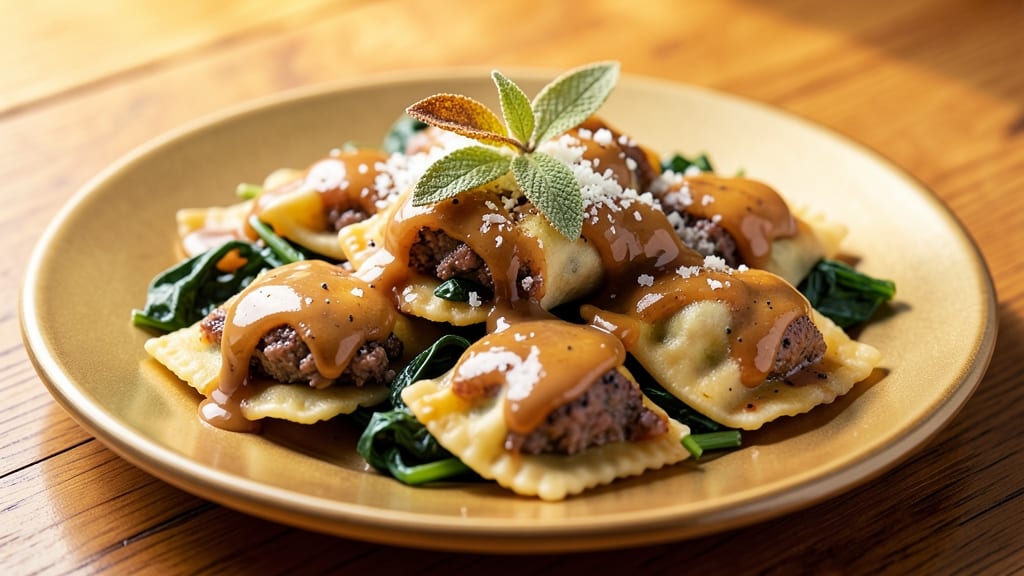 Beef and Spinach Ravioli Recipe: Homemade Pillowy Dough and Rich Sage Butter
