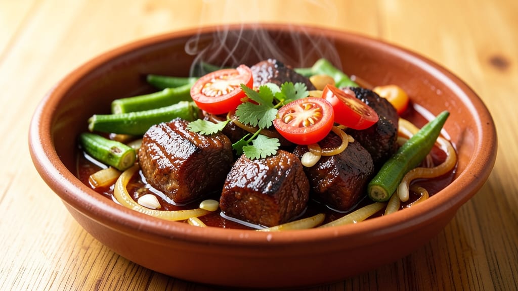 Ampalaya Con Beef Recipe: Silky Okra and Tomato Stew With Tender Beef