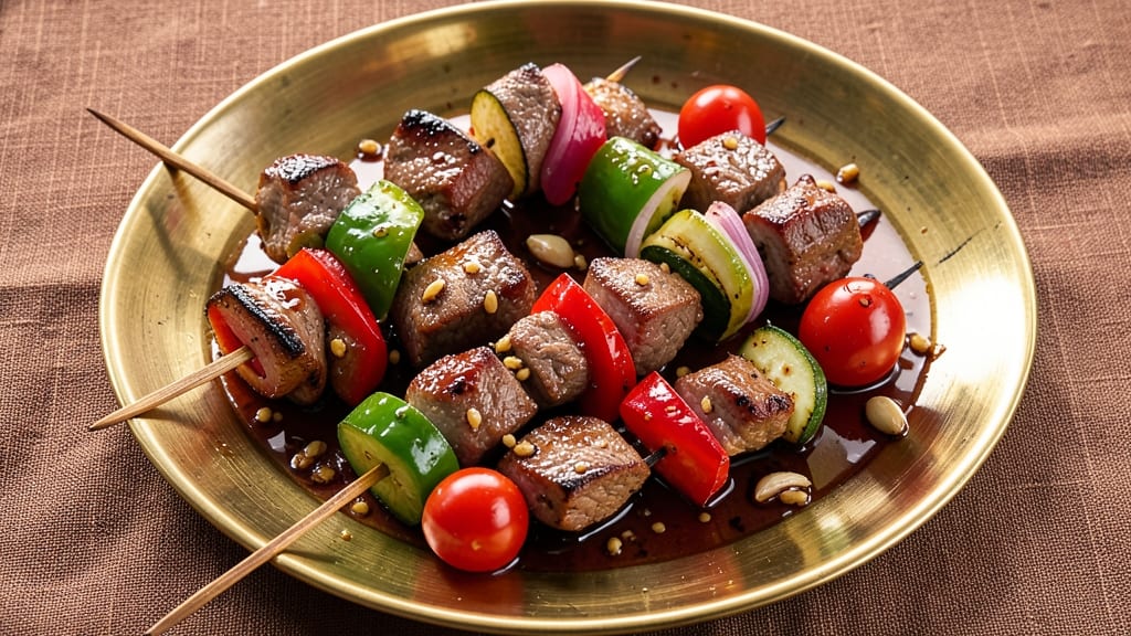 Beef And Vegetable Kabobs Recipe: Skewered Grill Masterpiece With Charred Edges