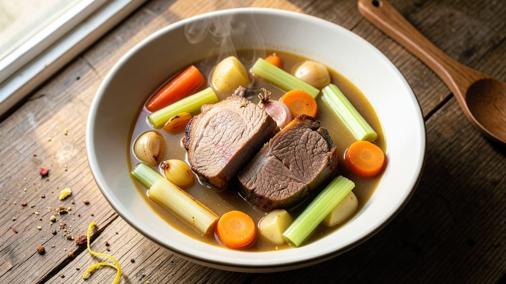 Basic Vegetable Beef Soup Recipe: Hearty Simmer With Tender Beef and Vibrant Veggies