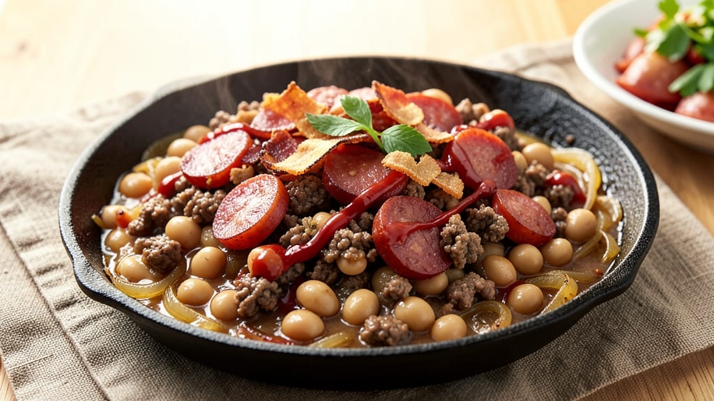 Baked Bean Recipe with Ground Beef and Sausage: Smoky-Spiced One-Pot Heartiness