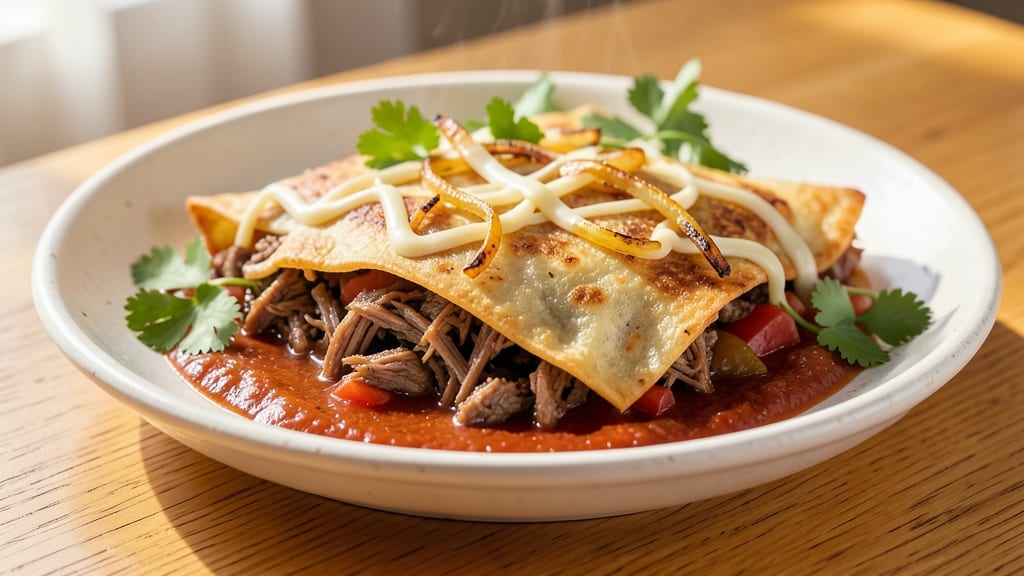 Baked Shredded Beef Chimichanga Recipe: Crispy Tortilla Crunch Over Melty Cheese Rivers
