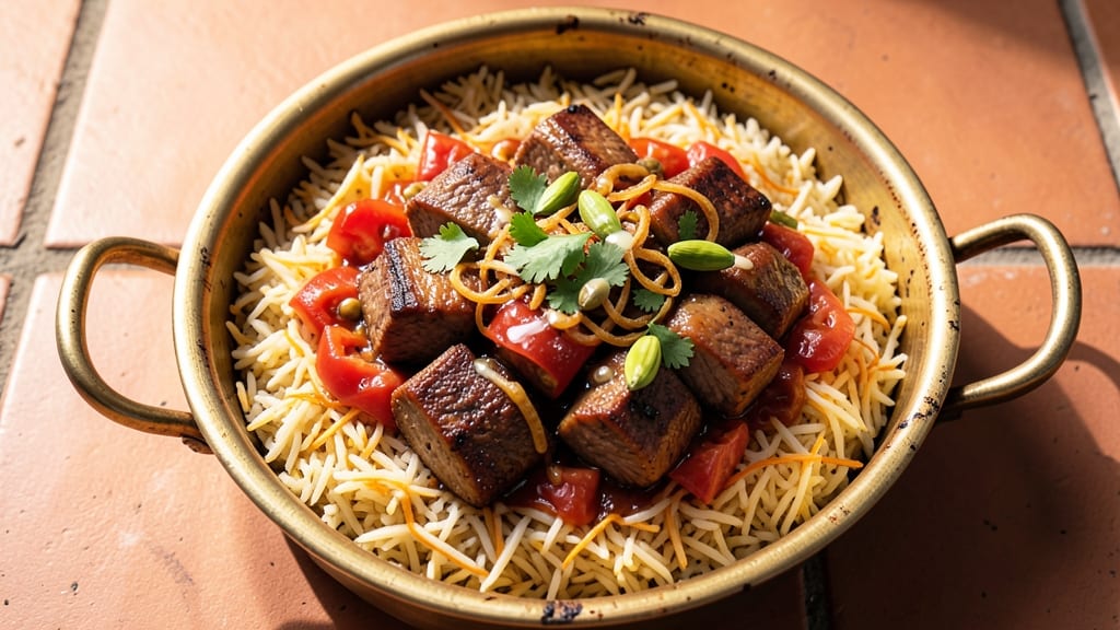 Arabic Beef Biryani Recipe: Fragrant Saffron Rice with Spiced Meat Layers