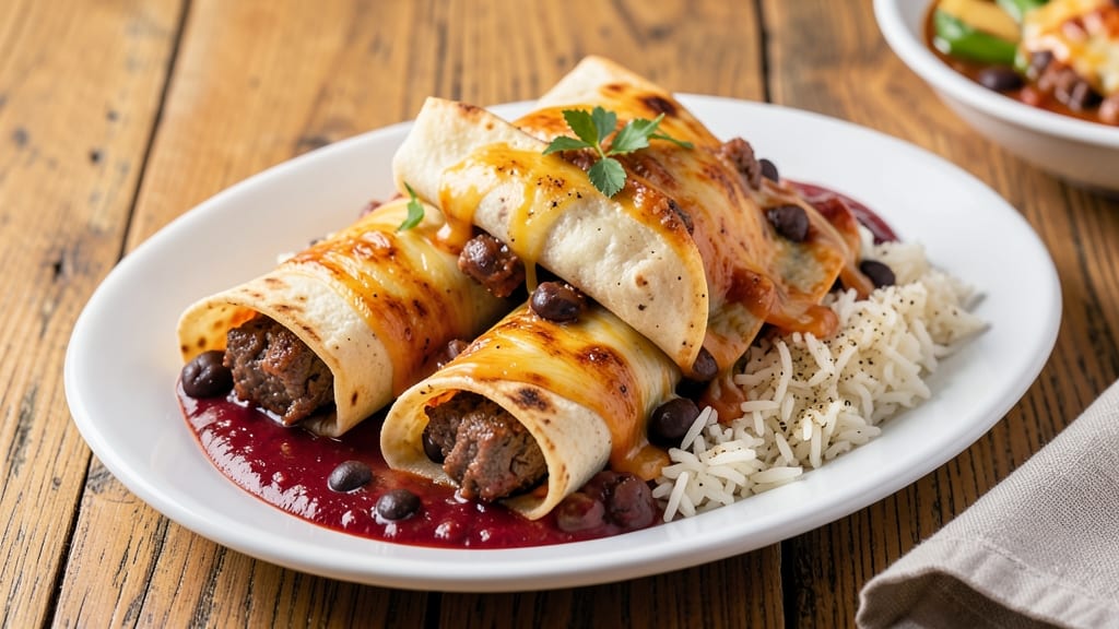 Beef, Bean, and Rice Enchiladas Recipe: Layered Comfort With Crispy Tortilla Bites