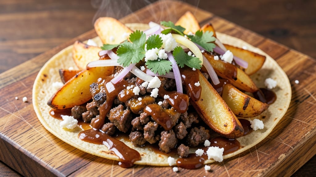 Beef and Potato Tacos Recipe: One-Pan Heartiness With Crispy Tortilla Crowns