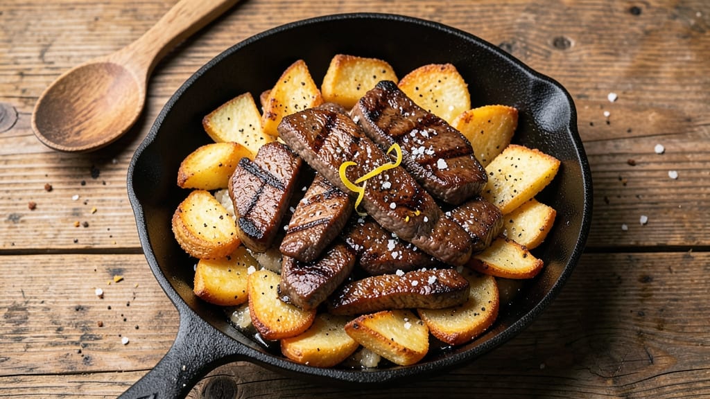 Beef and Hash Browns Recipe: Crispy Potato Crowns Over Savory Beef Gravy