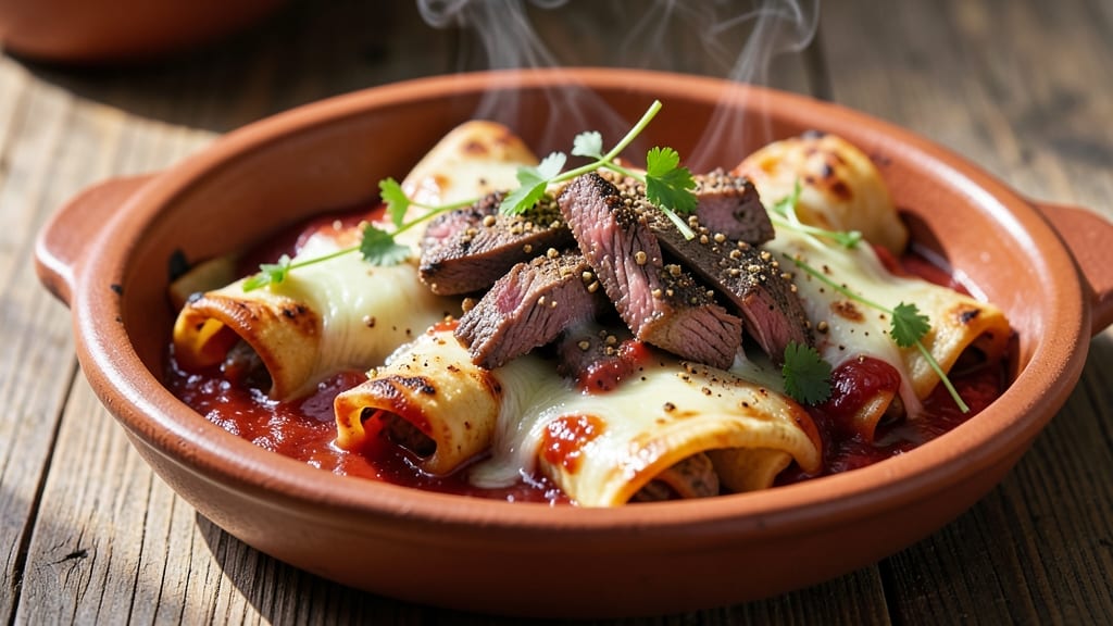 Authentic Beef Enchiladas Recipe With Red Sauce: Smoky Tortilla Wraps Stuffed With Spiced Beef
