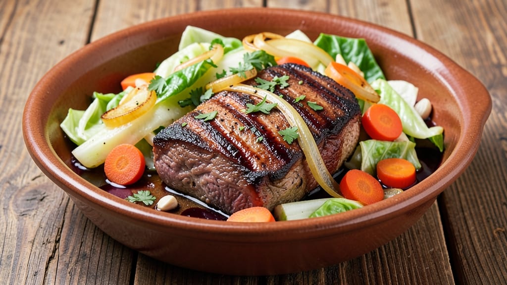 Beef and Green Cabbage Recipe: Crisp-Tender Braise with Herbed Gravy