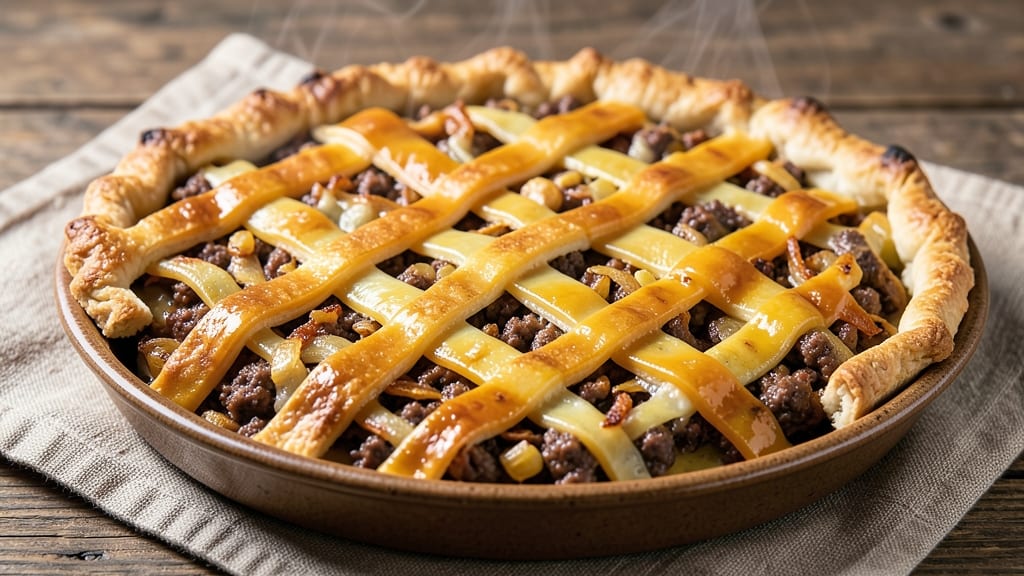 Beef and Cheddar Pie Recipe: Crispy Crust, Melty Cheese Layers