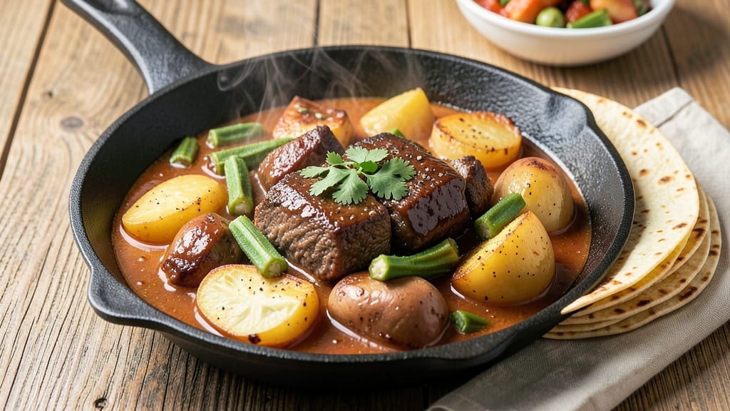 Authentic Beef Caldereta Recipe: Slow-Simmered Okra and Tortilla-Crusted Richness