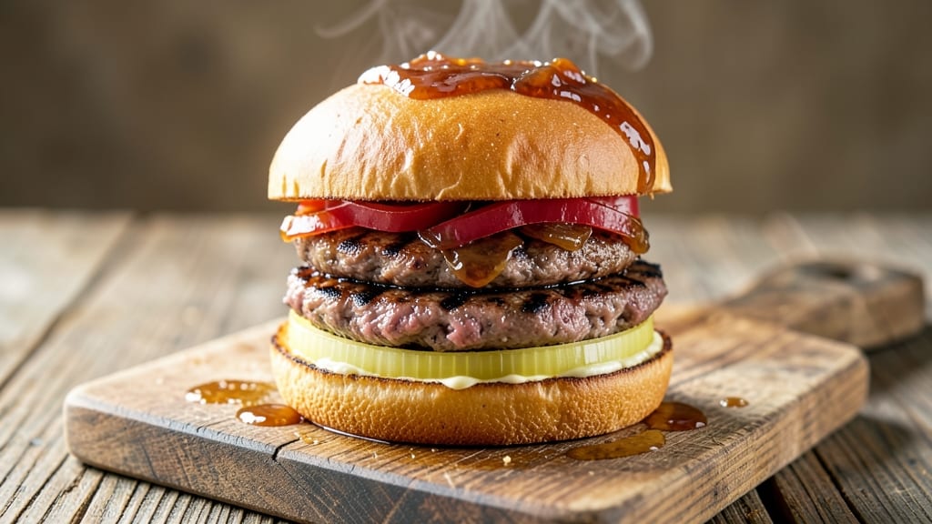 Beef and Sausage Burgers Recipe: Double-Meat Juicy Stacks With Caramelized Edges