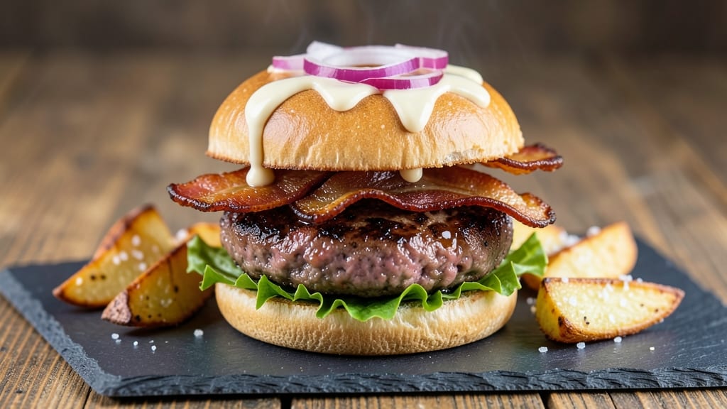 Bacon and Beef Burger Recipe: Smoky Crispy Edges and Juicy Centers