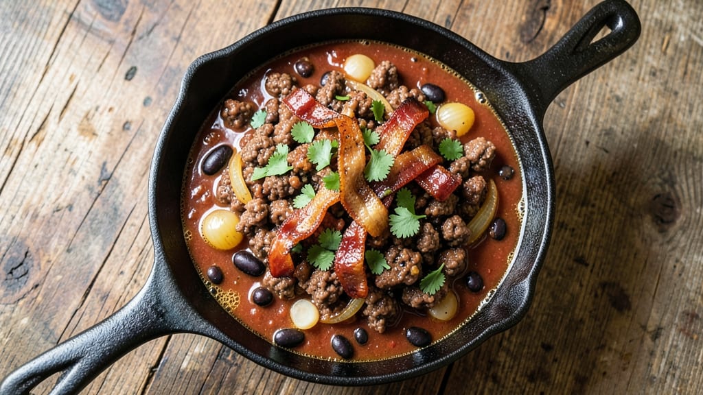 Beef and Bacon Chili Recipe: Smoky-Spiced Depth With Crispy Bacon Bits