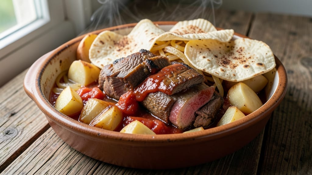 Beef And Pork Caldereta Recipe: Slow-Simmered Tortilla-Crusted Richness