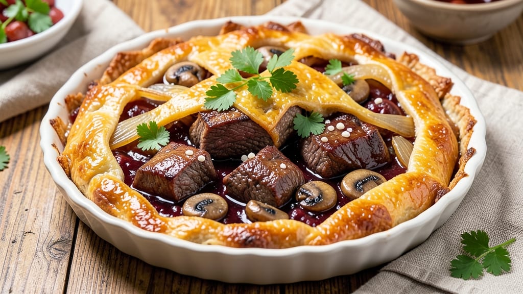 Beef and Burgundy Pie Recipe: Wine-Rich Filling With Flaky Crust